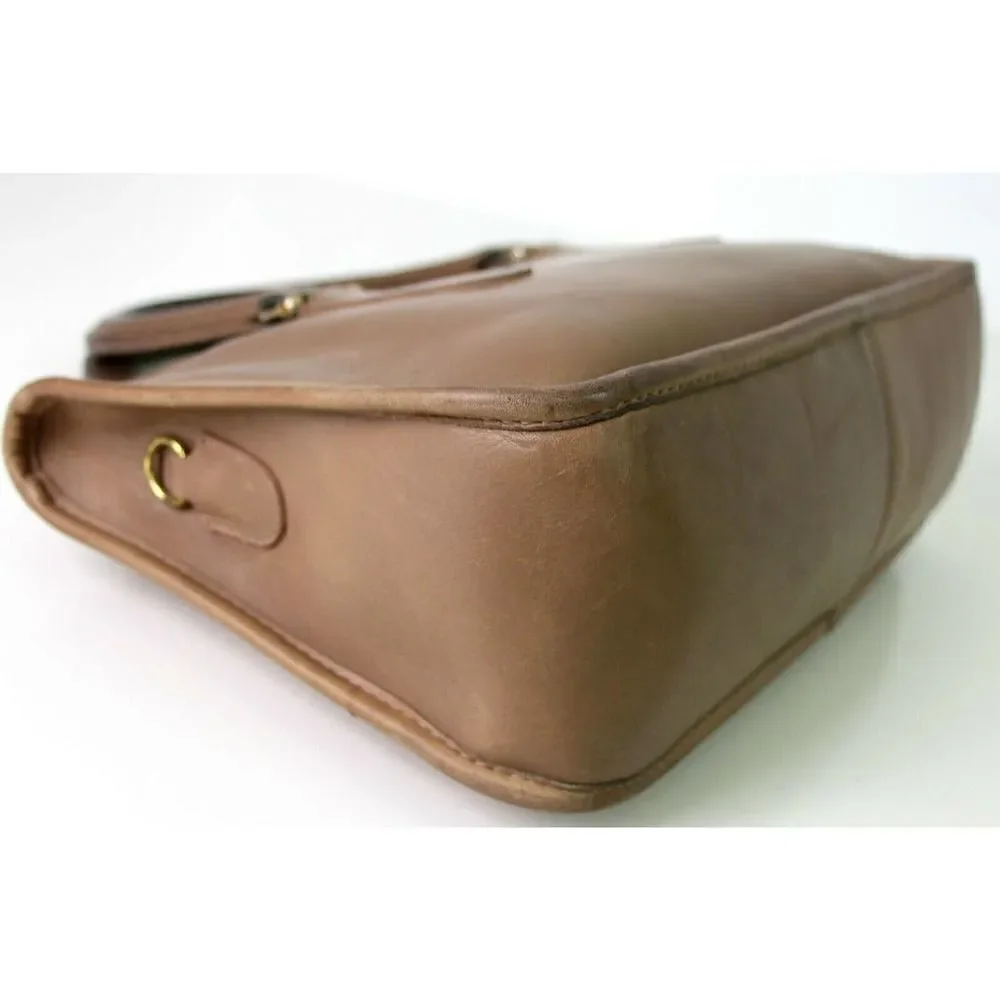CLASSIC VTG Michael Green SADDLE BEIGE GENUINE LEATHER TOP HANDLE HANDBAG TOTE